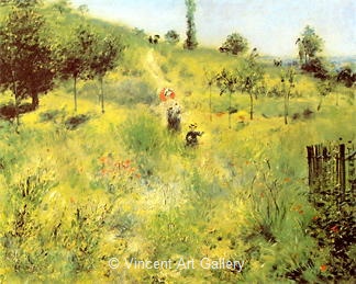 Rising Path through the High Grass by Pierre-Auguste  Renoir