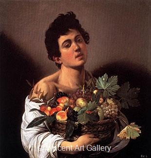 Boy with a Basket of Fruit by Michelangelo M. de Caravaggio