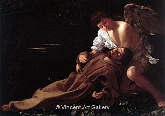 St. Francis in Ecstasy by Michelangelo M. de Caravaggio
