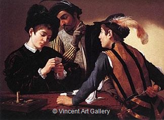 The Cardsharps by Michelangelo M. de Caravaggio
