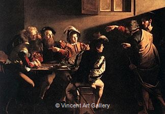 The Calling of St. Matthew by Michelangelo M. de Caravaggio
