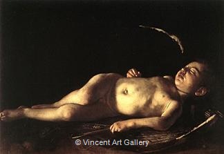 Sleeping Cupid by Michelangelo M. de Caravaggio
