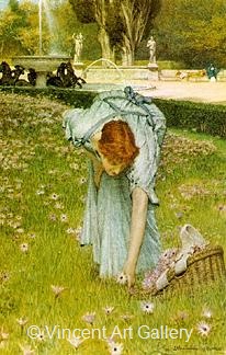 Flora: Spring in the Gardens of the Villa Borghese by Lawrence  Alma-Tadema