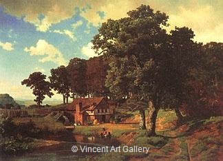 A Rustic Mill by Albert  Bierstadt