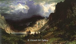 Storm in the Rocky Mountains, Mt. Rosalie by Albert  Bierstadt