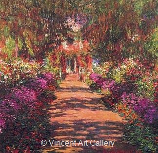 Main Path through the Garden at Giverny by Claude  Monet