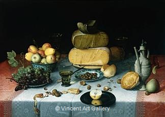 Still Life with Cheese by Floris van Dijck