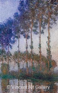 Poplars on the Banks of the River Epte, at Dusk by Claude  Monet