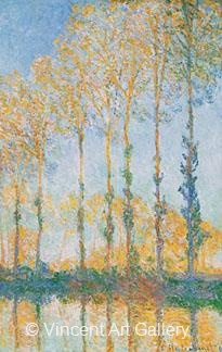 Poplars, White and Yellow Effect by Claude  Monet