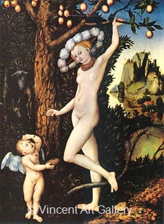 Venus with Cupido as Honeythief by Lucas  Cranach, the Elder