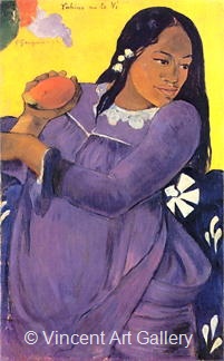 Woman with Mango (Vahine No te Vi) by Paul  Gauguin