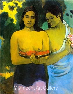 Two Tahitian Woman by Paul  Gauguin