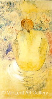 Crouching Marquesan Woman Seen from the Back by Paul  Gauguin