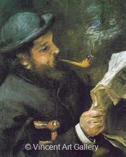 Claude Monet Reading by Pierre-Auguste  Renoir