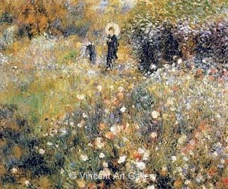 Woman with a Parasol in the Garden by Pierre-Auguste  Renoir