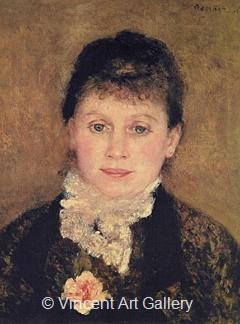 Woman with a White Jabot by Pierre-Auguste  Renoir