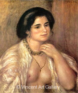 Gabrielle with Bare Breasts by Pierre-Auguste  Renoir