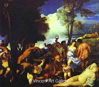 Bacchanal of the Andrians by Tiziano  Vecellio