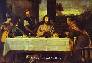 The Supper at Emmaus by Tiziano  Vecellio
