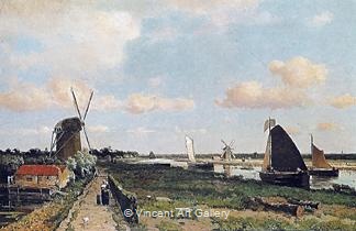 View at Geestbrug by H.J.  Weissenbruch