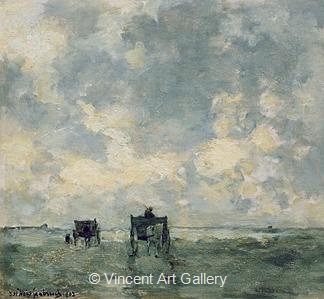 Shellcarts on the Beach by H.J.  Weissenbruch