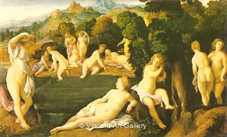 Bathing Nymphs by Palma  Vecchio
