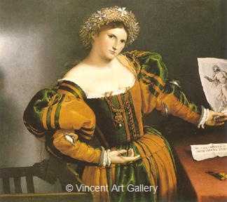 Portrait of a Distinguished Lady like Lucretia by Lorenzo  Lotto