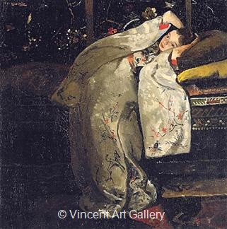 Girl in a White Kimono, (Geesje Kwak) by George Hendrik  Breitner