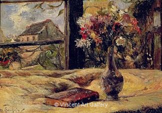 Vase of Flowers at the Window by Paul  Gauguin