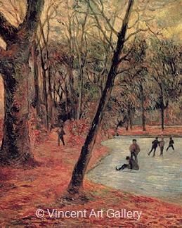 Skaters in Frederiksberg Park by Paul  Gauguin