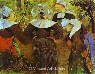 The Four Breton Girls by Paul  Gauguin
