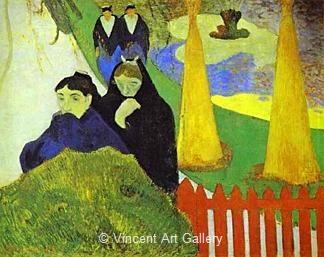 Women from Arles in the Public Garden, the Mistral by Paul  Gauguin