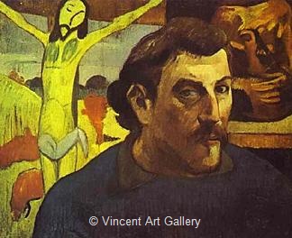 Self-Portrait with Yellow Christ by Paul  Gauguin