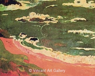 The Beach at Le Pouldu by Paul  Gauguin