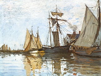 Boats in the Port of Honfleur by Claude  Monet
