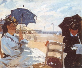 The Beach at Trouville by Claude  Monet