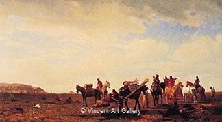Indians Traveling near Fort Laramie by Albert  Bierstadt
