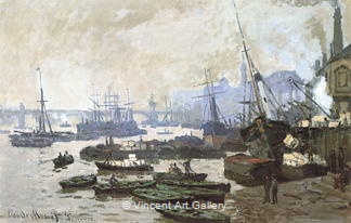 Boats in the Port of London by Claude  Monet