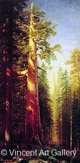 The Great Trees, Mariposa Grove, California by Albert  Bierstadt