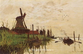 Windmill at Zaandam by Claude  Monet