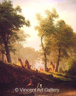 The Wolf River, Kansas by Albert  Bierstadt