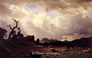 Thunderstorm in the Rocky Mountains by Albert  Bierstadt