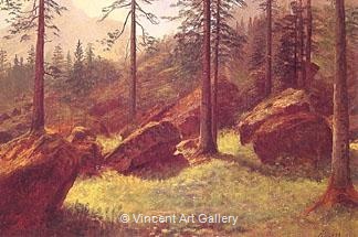 Wooded Landscape by Albert  Bierstadt