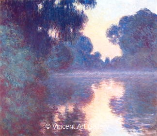 Arm of the Seine near Giverny at Sunrise by Claude  Monet