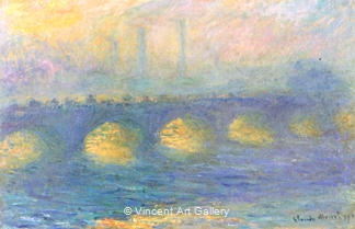 Waterloo Bridge, Overcast Weather by Claude  Monet
