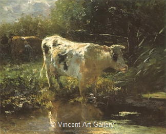 Cow reflected in the Water by Willem  Maris