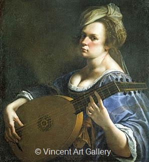Self Portrait as a Lute Player by Artemisia  Gentileschi