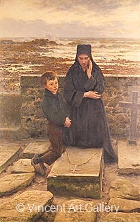 The Widow at the I'lle de Seine by Emile  Renouf