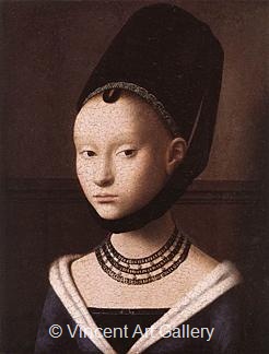Portrait of a Young Girl by Petrus  Christus