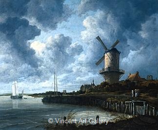 The Mill at Wijk-bij-Duurstede by Jacob Isaacz van Ruysdeal